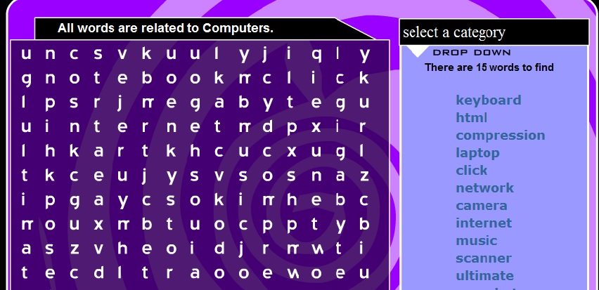 İngilizce Wordsearch